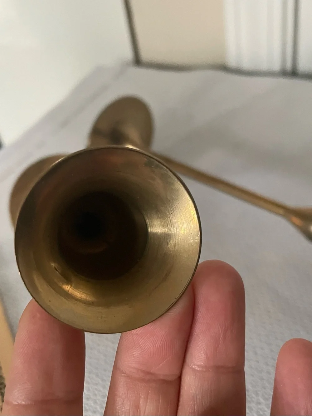 Vintage Brass Candlestick Pair - Elegant Gold Finish Home Accents